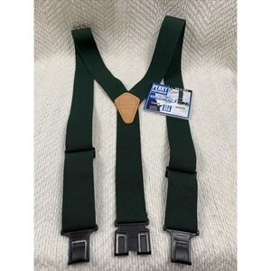 The Original PERRY Suspenders BIG & TALL Green 2" Wide Belt Clip USA Y Back NWOT